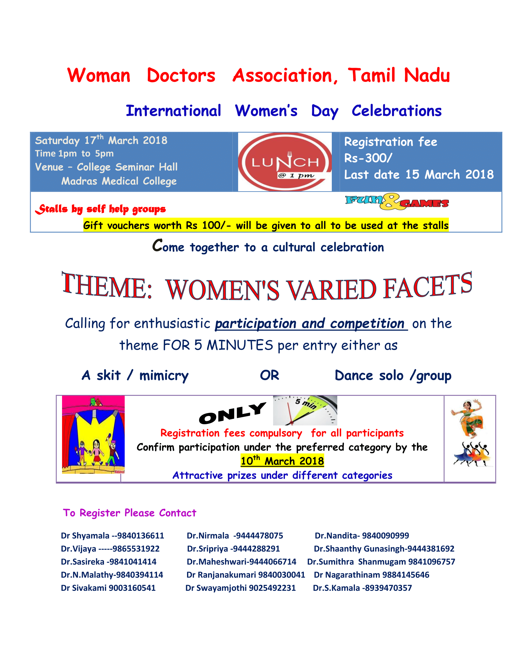 Woman Doctors Association, Tamil Nadu International Women’s Day Celebrations